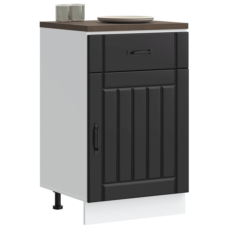 Kitchen Base Cabinet Lucca Engineered Wood, Black