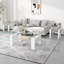 Table de bout en verre trempé blanc 2 pièces, petite table avec rangement à 2 couches, table d'appoint de salon-140826753-176379757-176379758