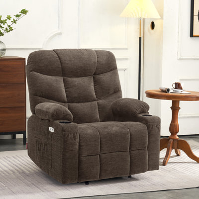 Wide Power Recliner Lift Chair with Extended Footrest For Big People, Fabric