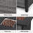 30 Inch Square Fire Pit Table, 2-in-1 Outdoor Wicker Fire Table With Lid, 50,000 Btu Csa Certified Patio Fire Pit Table For Porch, Balcony, Deck, Backyard, Lava Rock And Rain Cover Included, Gray