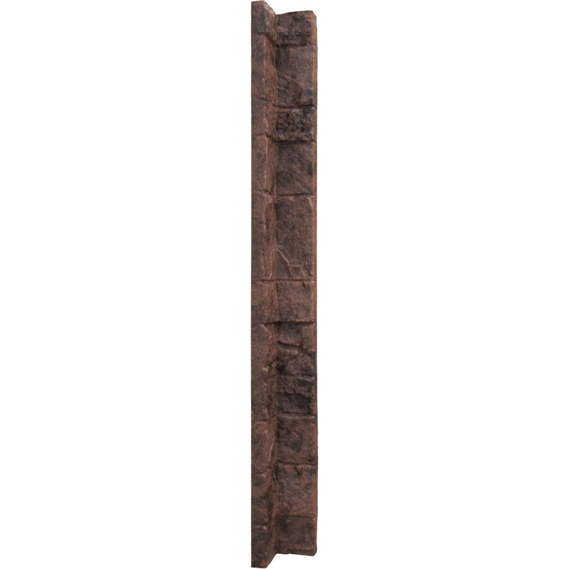 Canyon Brown Faux Stone Siding Panel Inside Corner 3" x 48"