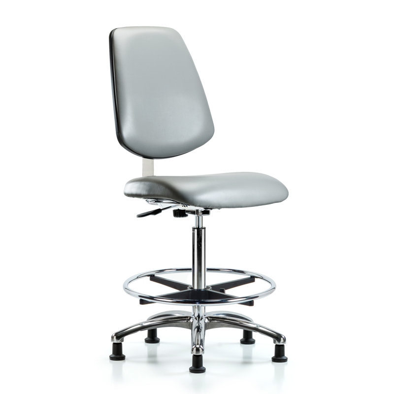 Chaise de travail ergonomique Merridy, Gris clair, Patins
