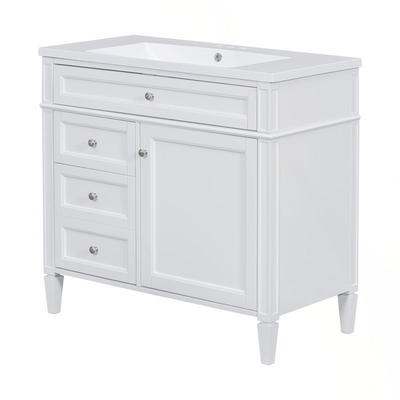 Modern Bathroom Vanity With Abundant Storage And Stylish Design, White