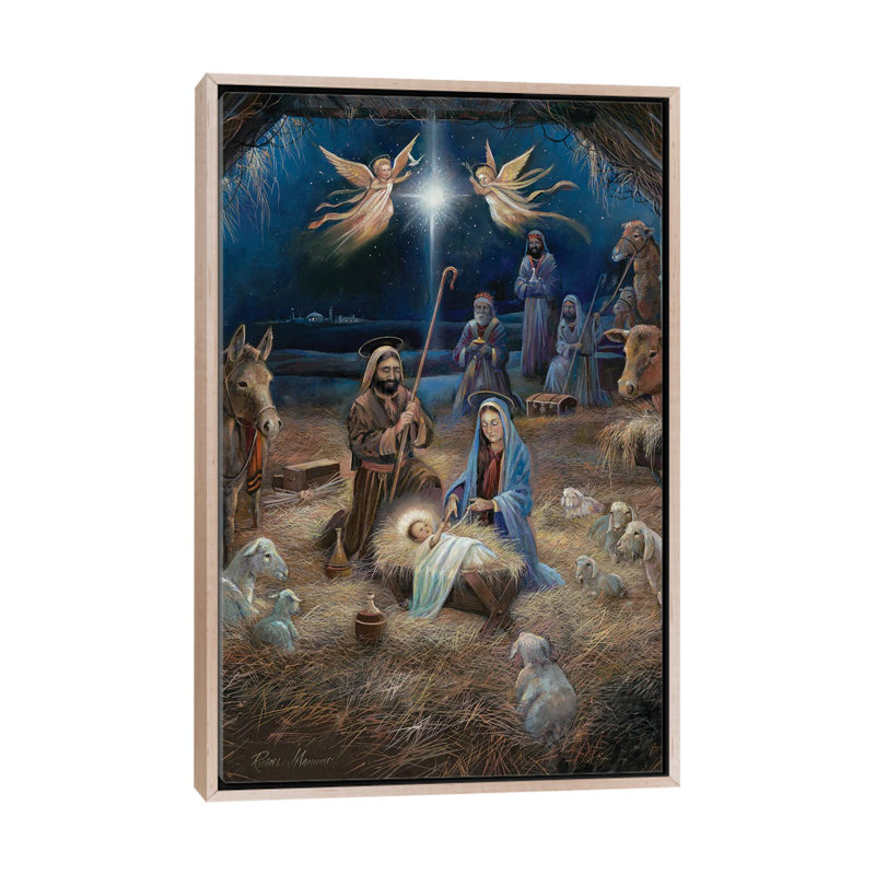 «Silent Night», reproduction d'art sur toile encadrée, Beige, Impression encadrée sans passe-partout, H 26 po x l 18 po