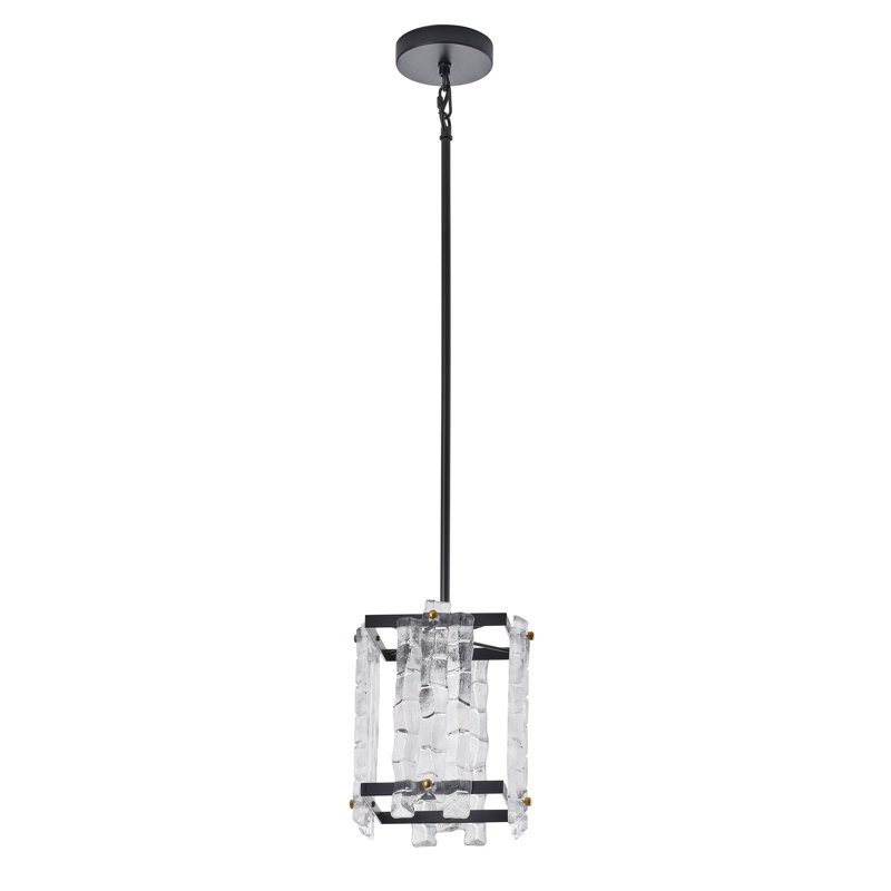 Luminaire suspendu en verre noir à 1 lumière à intensité variable Kitron