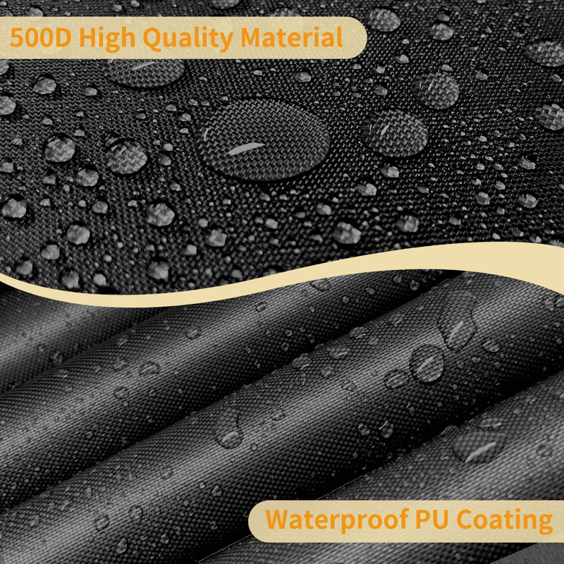 Black Waterproof Polyester Square Fire Pit Cover, 36" x 36" x 20"