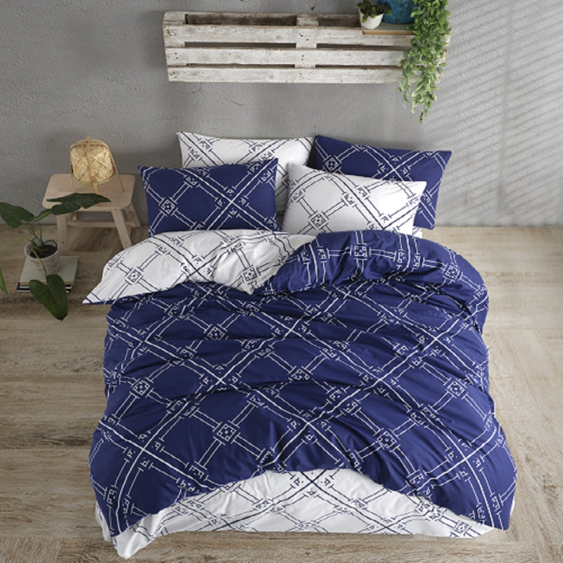 Geometric Shapes Duvet Cover Set with Pillowcases, 220 x 240 cm - 2 Pillowcases (65 x 65 cm)
