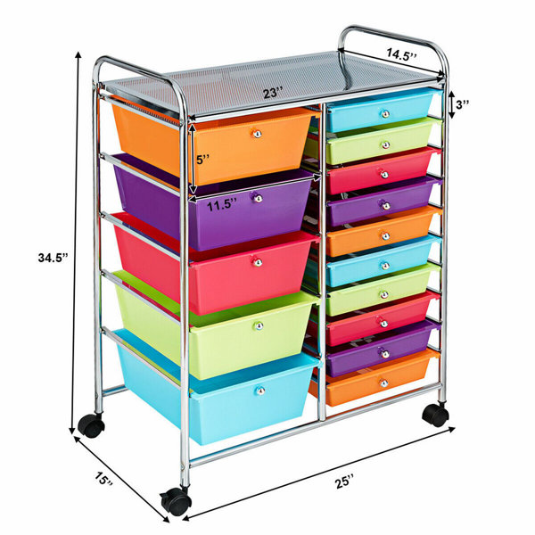 15-drawer Utility Organizer Rolling Cart with Wheels - On Sale