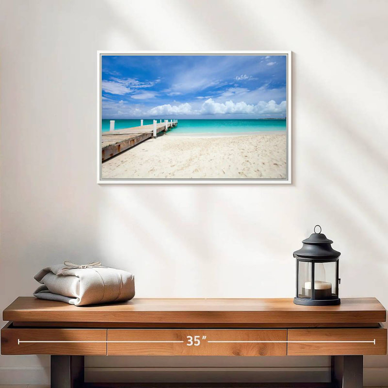 Île Providenciales Macfarlane, Cadre flottant blanc, 19 po x 13 po