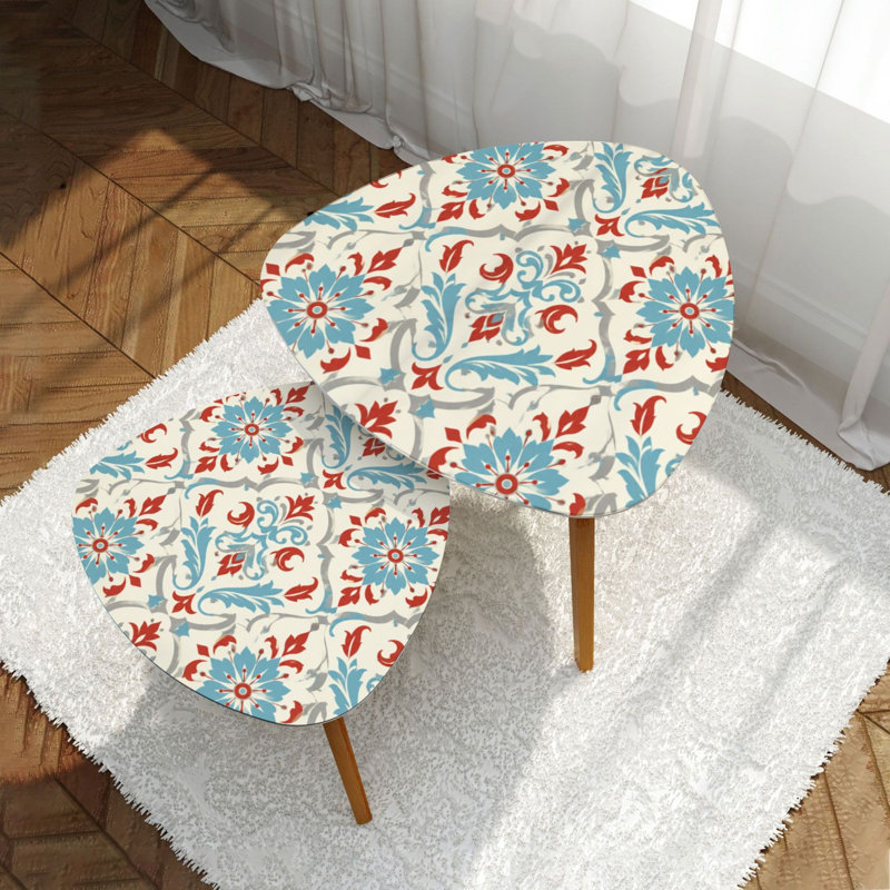 Ensemble de 2 tables basses gigognes Triangle