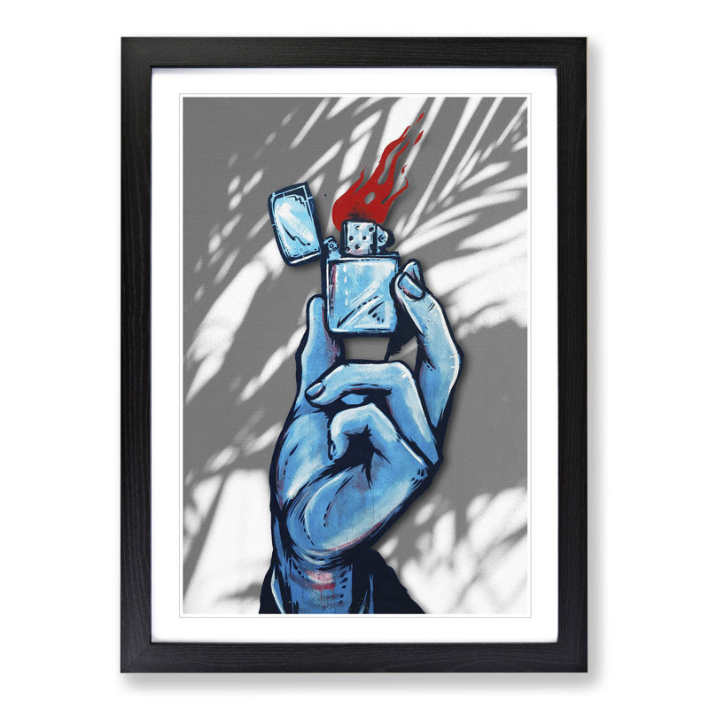 Lighter - Picture Frame Painting, Black Framed, 36cm H x 27cm W x 2cm D