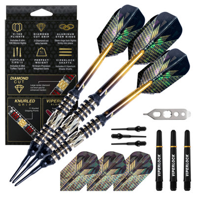 Viper Wizard Gold And Black Soft Tip Darts 20 Grams
