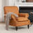 22.4" Seat Depth Accent Chair, Armchair With Upholstered and Roll Arms,Faux Leather-533573240