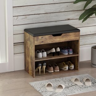 Tona 6 Pair Shoe Storage Cabinet with Bench by Ruumstore Walnut