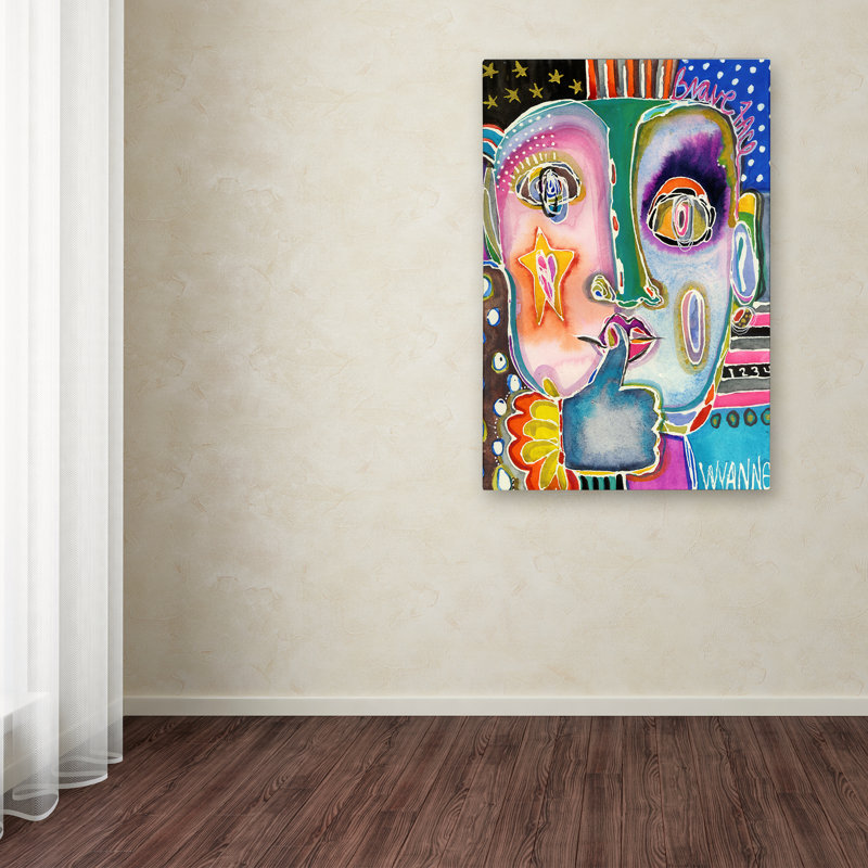 Colorful Abstract Canvas Art with Two Characters