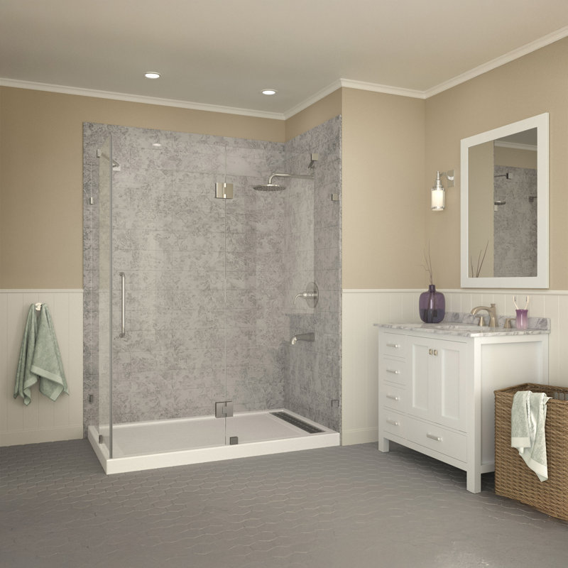 Field Series 60'' W 36'' D Rectangular Double Shower Base, Right