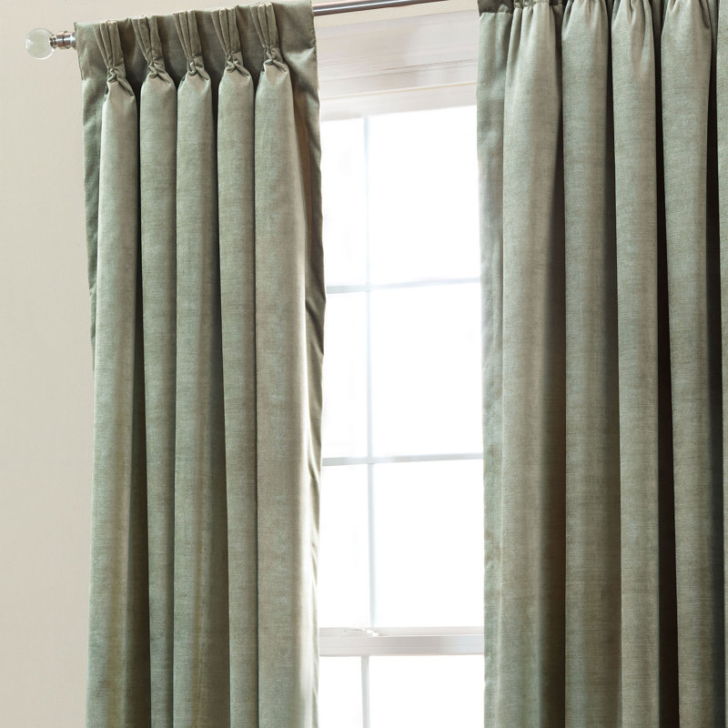Panneau de rideau obscurcissant avec plis de couleur unie Lourde, L 20 po x L 108 po