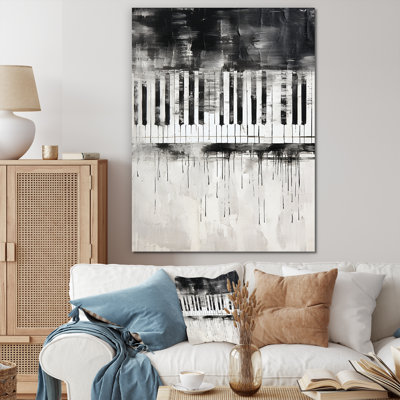 «Piano Keys Tranquility Midnight Black» sur toile