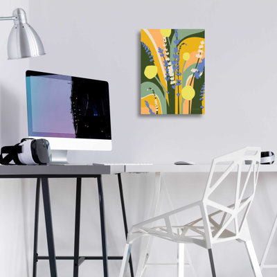 «Lavender and Craspedia» par Megan Gallagher, art mural en verre acrylique