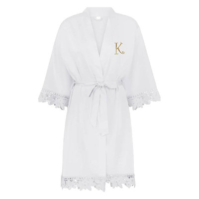 Peignoir en satin de satin fille au-dessus du genou