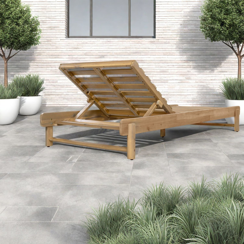 Méridiennes de patio réglables, fauteuil d'extérieur rustique en bois d'acacia