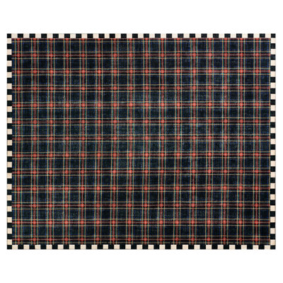 Stewart Tartan Black Washable Rug