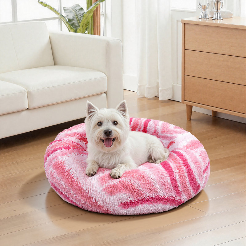 Réchauffant un beignet rond, Petit (H 7 po x l 23 po x P 23 po), Rose / Rouge / Blanc
