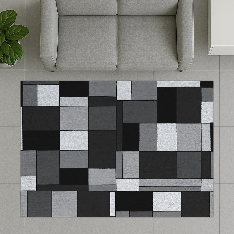 Geometric Area Rug, Runner 70 x 140 cm