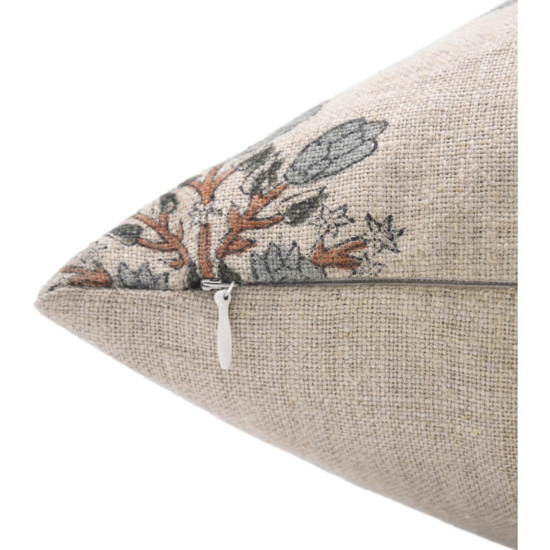 Linen Pillow Cover, Swdesh Floral, Square, 20" H x 20" W
