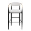 Ensemble de 2 tabourets de bar, tabourets de bar rembourrés avec dossier et pieds en fer pour îlot de cuisine, assise en tissu beige, capacité de poids de 260 lb-215312581