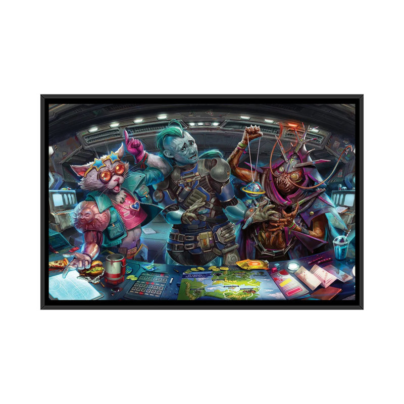 «Adventures in the Galaxy Opener», reproduction d'art murale - toile encadrée, H 32 po x l 48 po, Noir