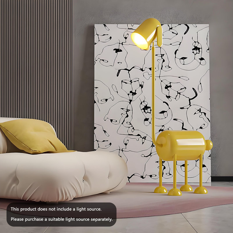 Lampe sur pied pour chien de 59,5 po de style Dopamine, décor artistique et lumière ambiante pour les salons et les chambres d'enfants