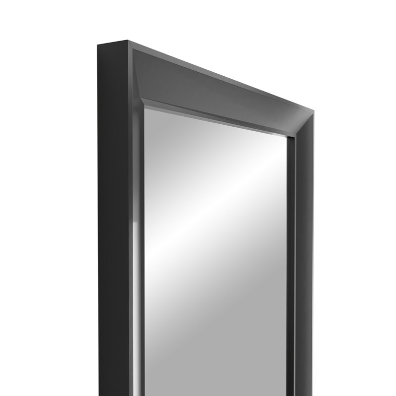 Jarel Flat Full Length Mirror, 147cm H x 47cm W, Black