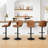 Adjustable Swivel 24"-33" Height Rhombus Faux Leather Bar Stools with Back for Kitchen Island-37222005-37222001