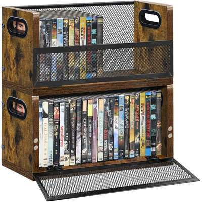 Support de rangement pour DVD - Paquet de 2, peut contenir 56 boîtiers DVD ou 64 boîtiers Blu-ray. Support de bureau/placard pour DVD/Blu-ray, gain de place.