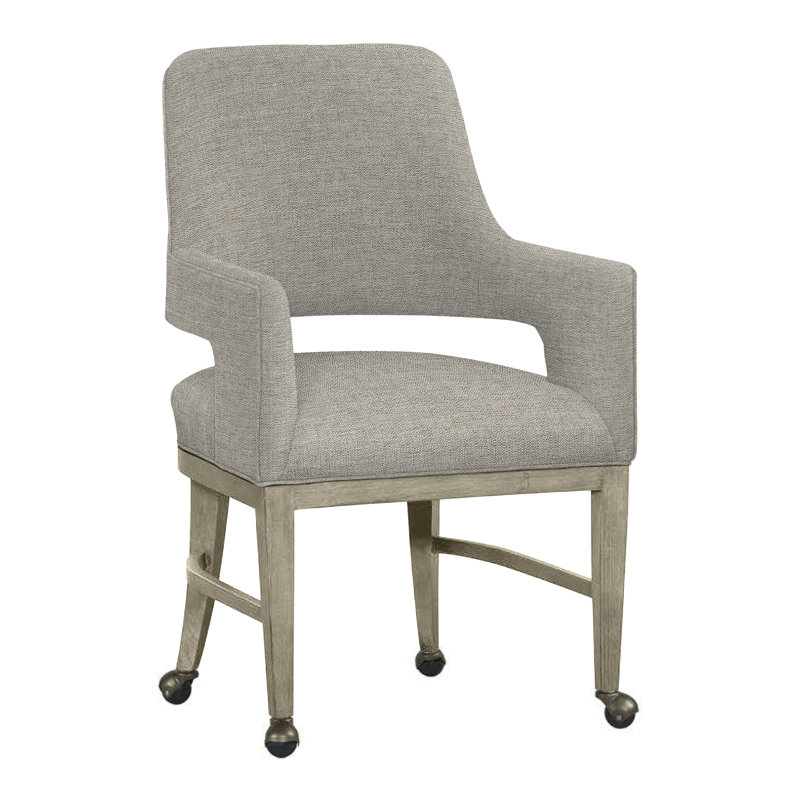 Chaise avec accoudoirs Josie, Amande chamois, Lin 3152