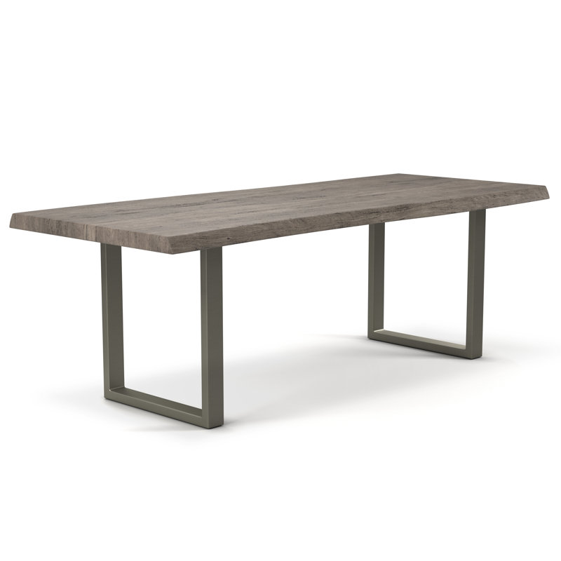 Colin Dining Table, 29.75"H x 79"L x 40"W, Pewter, Sandblasted Gray