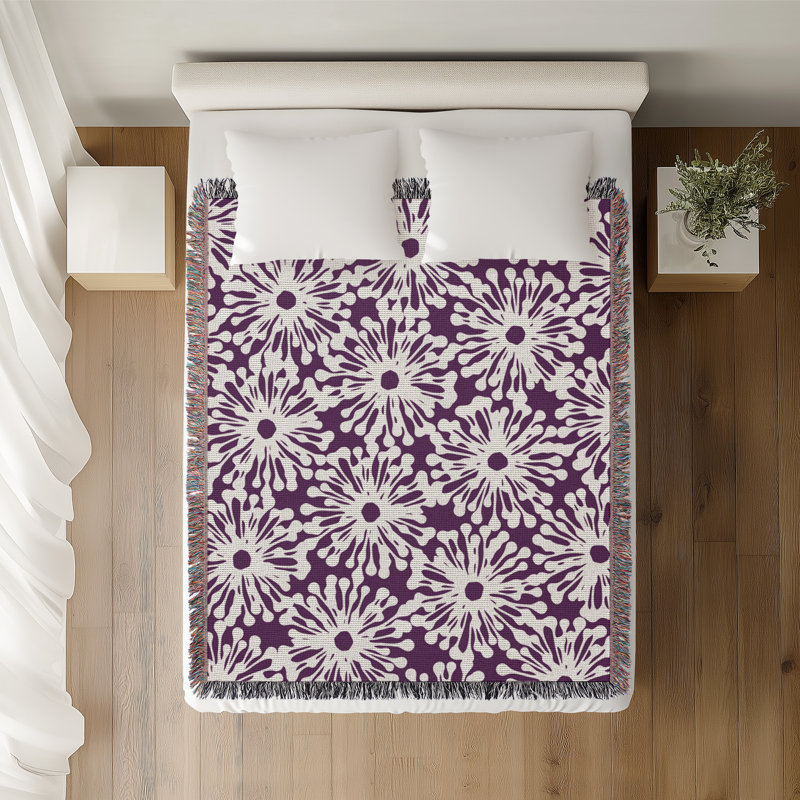 Jeté en coton Dandilion, 50 x 70, Violet