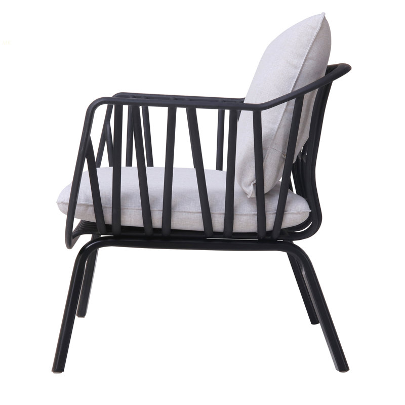 Huron Outdoor PP Club Chair (Set Of 2), Gray, Black