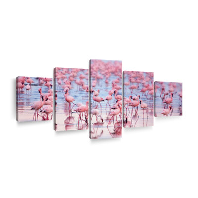 " Walking Flamingo Multi Piece Canvas Print " by Pink Sherbet Photography 5 - Pieces