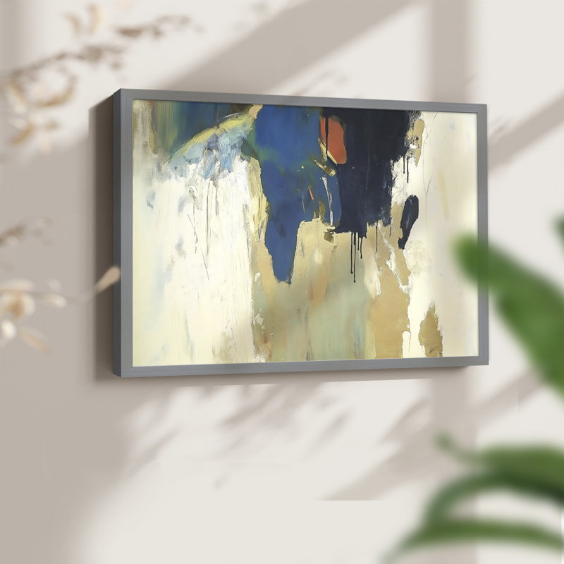 Abstract Series-XVII -Framed Print - Restickable, 16" H x 20" W, Grey