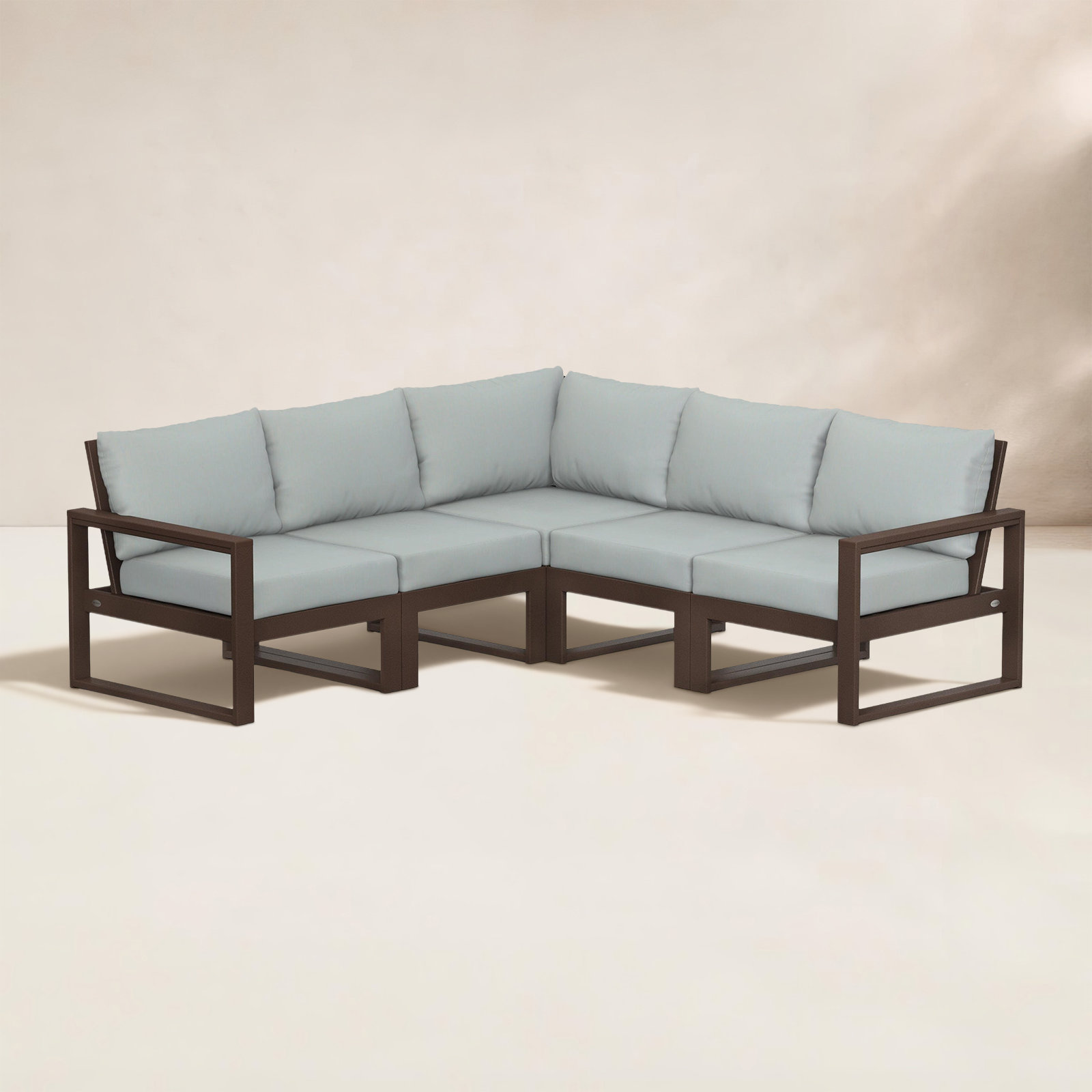 POLYWOOD® Edge 85" Patio Sectional, Spa, Mahogany