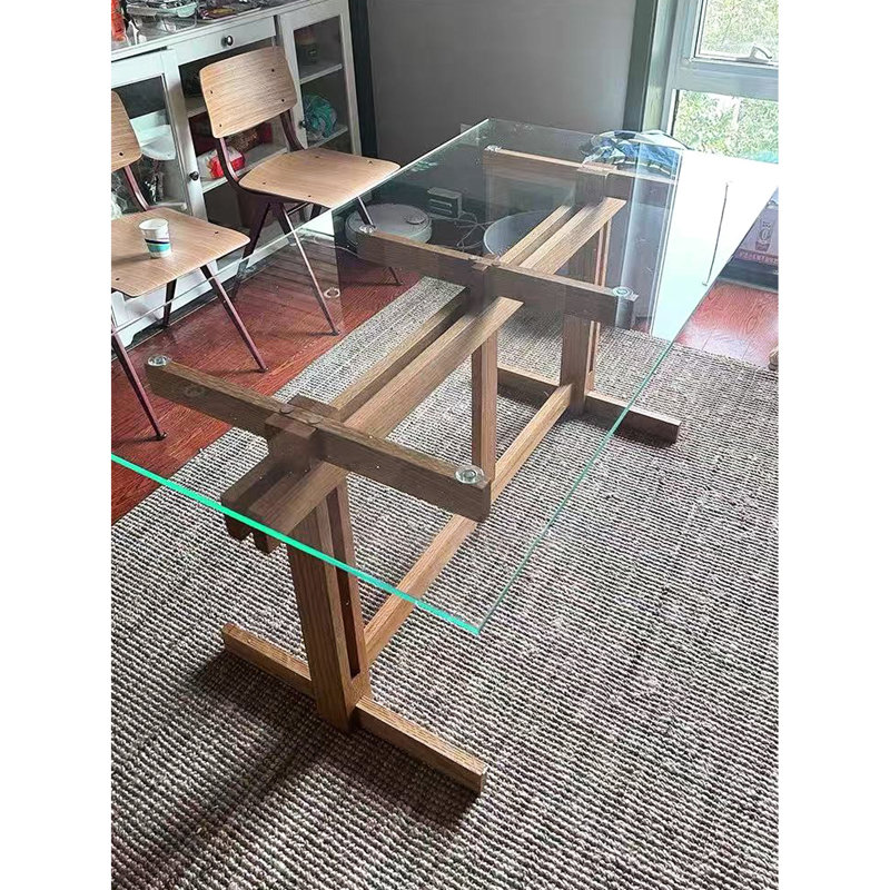 Plateau de table rectangulaire en verre trempé 120 x 60 cm, se brisant en granules de 1 cm d'épaisseur, 60 cm de large. Un bel ajout à votre pièce.