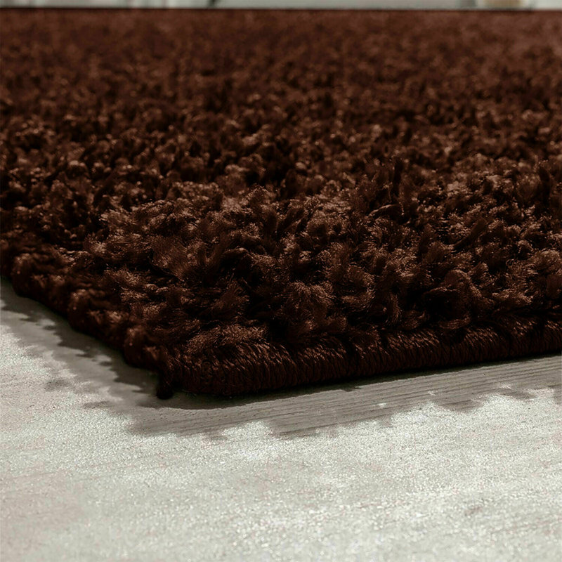 Fiana Solid Colour Shag Area Rug, Round 120cm