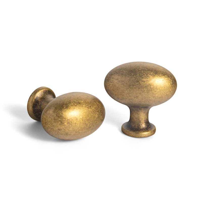 Paquet de 1,4 po de boutons ovales, Laiton brossé
