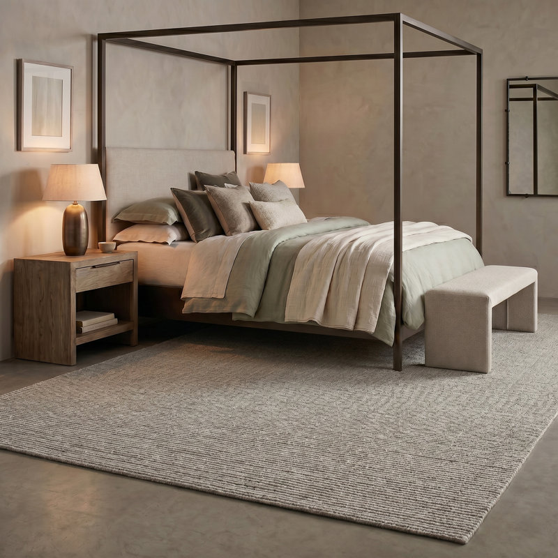 Tapis intérieur en laine naturel néo-zélandais Arguster, Rectangle de 10 pi x 14 pi