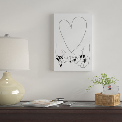 «Pinky Promise, Her & Her», reproduction de dessin sur toile
