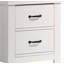Table de chevet blanche à 2 tiroirs l 21,5 po