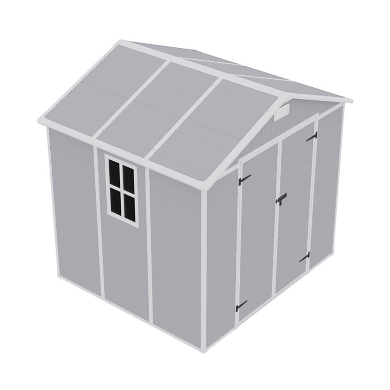 7 ft. 5 in. W x 6 ft. 5 in. D Plastic Reverse Apex Tool Shed