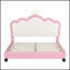 Lit princesse rembourré avec tête de lit couronne, lit plateforme élégant et durable pour un confort royal-920154785-920154718